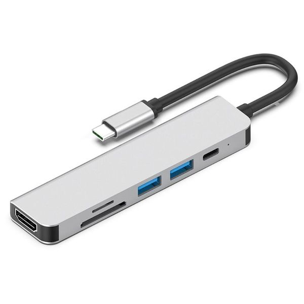 th6a 6-in-1 type-c hub converter for lappc charging adapter sd tf card reader dock pc accessories 
th6a 6-in-1 type-c hub converter for lappc charging adapter sd tf card reader dock pc accessories