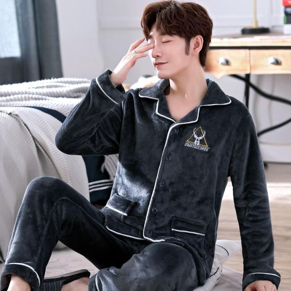 men flannel pajamas set casual sleepwear soft bathrobe plus size 3xl winter coral fleece home clothes nightwear thick pijamas, Black;brown
men flannel pajamas set casual sleepwear soft bathrobe plus size 3xl winter coral fleece home clothes nightwear thick pijamas, Black;brown