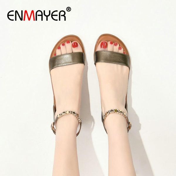 sandals enmayer women buckle strap flat pu fashion metal decoration 2021 casual genuine leather cover heel shoes1, Black
sandals enmayer women buckle strap flat pu fashion metal decoration 2021 casual genuine leather cover heel shoes1, Black