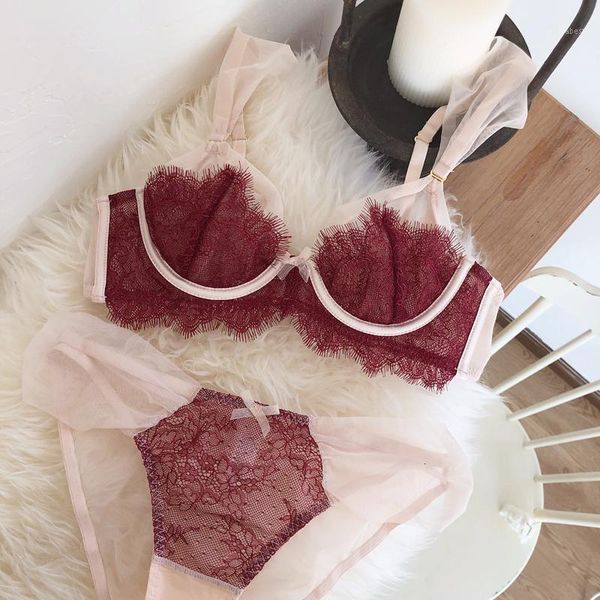 sp&city romantic french thin bra set eyelashes lace bralette with panties for women transparent underwear set blue lingerie1, Red;black
sp&city romantic french thin bra set eyelashes lace bralette with panties for women transparent underwear set blue lingerie1, Red;black