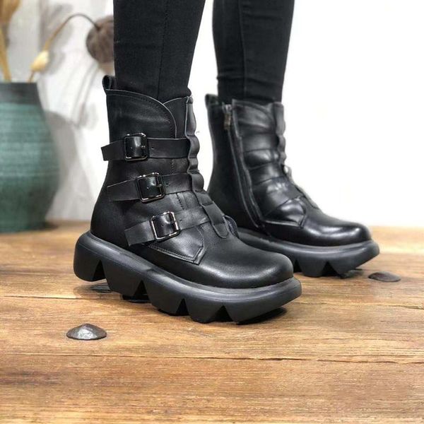 boots 9818-1 winter thick wool warm leather vintage handmade big wave bottom cowhide cotton women shoes, Black
boots 9818-1 winter thick wool warm leather vintage handmade big wave bottom cowhide cotton women shoes, Black