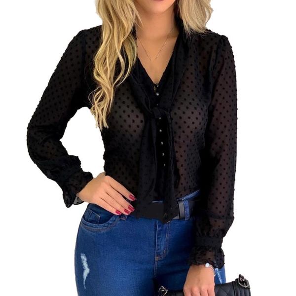 blouse women button tie polka dot long sleeve shirt women summer autumn fashion long sleeve v-neck shirt office blouses, White
blouse women button tie polka dot long sleeve shirt women summer autumn fashion long sleeve v-neck shirt office blouses, White