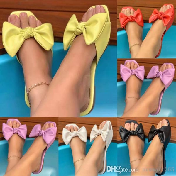 2022 spring and summer womne slippers bow square head slides low heel flip flops designer shoes, Black
2022 spring and summer womne slippers bow square head slides low heel flip flops designer shoes, Black