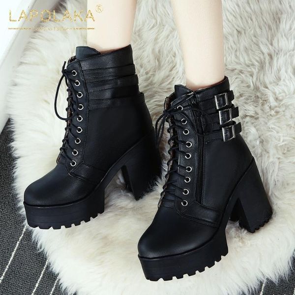boots lapolaka 2021 big size 43 platform ankle woman shoes zip up thick high heels comfy motorcycle female1, Black
boots lapolaka 2021 big size 43 platform ankle woman shoes zip up thick high heels comfy motorcycle female1, Black