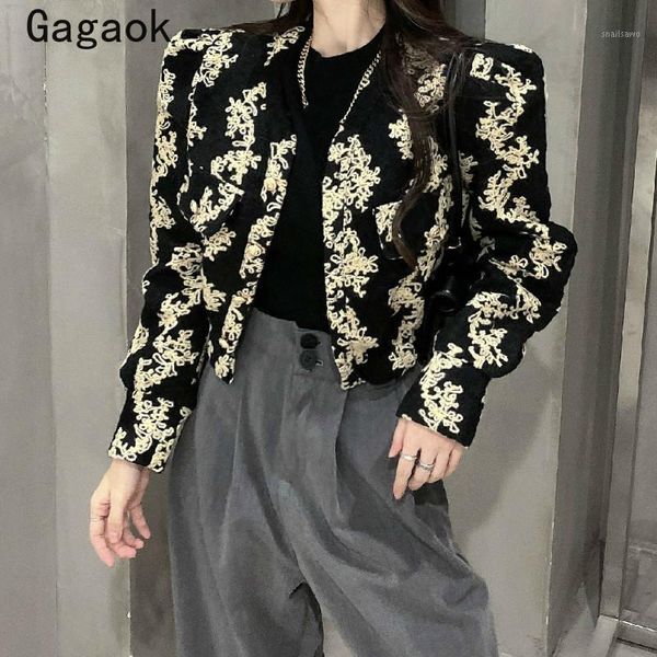 gagaok flower jacket women 2021 spring autumn new vintage o neck embroidery short jackets loose casual chic wild korean coats1, Black;brown
gagaok flower jacket women 2021 spring autumn new vintage o neck embroidery short jackets loose casual chic wild korean coats1, Black;brown