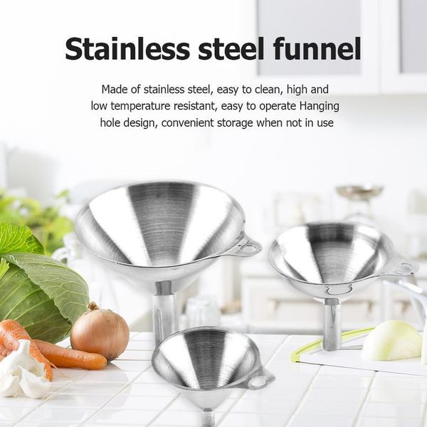3pcs convenient stainless steel funnel filter oil liquid funnel durable practical classic multi-function kitc jlltne
3pcs convenient stainless steel funnel filter oil liquid funnel durable practical classic multi-function kitc jlltne