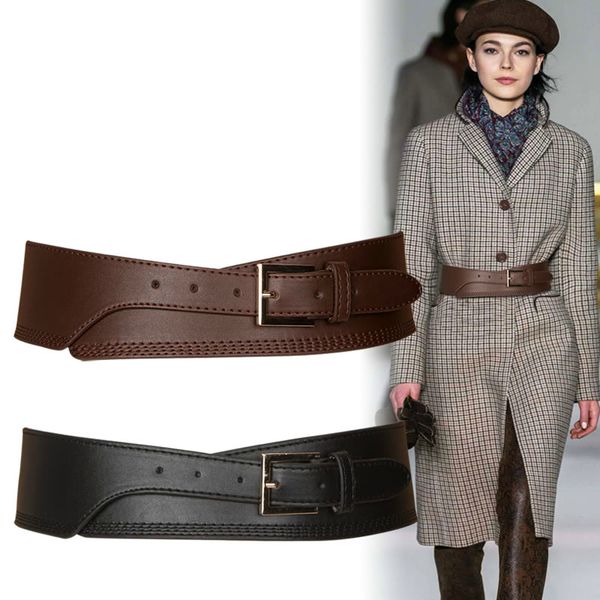 fashion spring autumn women lady fashion color soft pu leather wide belt self tie wrap waist mujer dress pants pasek damski 201120, Black;brown
fashion spring autumn women lady fashion color soft pu leather wide belt self tie wrap waist mujer dress pants pasek damski 201120, Black;brown