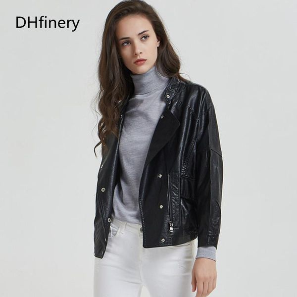 dhfinery leather jacket women 2020 spring and autumn short section slim motorcycle jacket p-1899, Black
dhfinery leather jacket women 2020 spring and autumn short section slim motorcycle jacket p-1899, Black