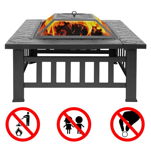 outdoor 32" metal firepit patio garden square stove fire pit brazier metal fireplace heater home bbq
outdoor 32" metal firepit patio garden square stove fire pit brazier metal fireplace heater home bbq
