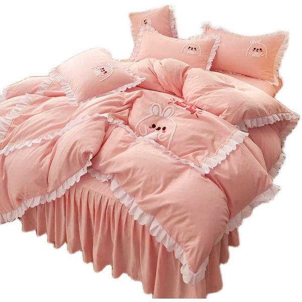 princess style lace edge cotton blends home bedding set four pieces cartoon pattern n10
princess style lace edge cotton blends home bedding set four pieces cartoon pattern n10
