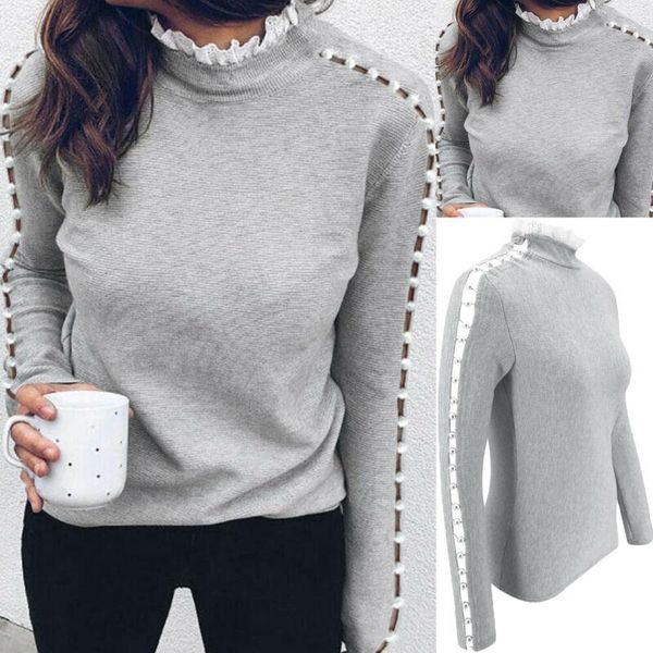 us 2021 autumn women lace solid shirts hollow turtleneck pearl ladies autumn winter blouse, White
us 2021 autumn women lace solid shirts hollow turtleneck pearl ladies autumn winter blouse, White