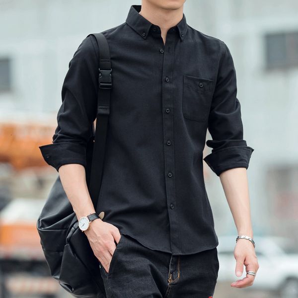 2020 long sleeve simple fashion brand versatile men's shirt available in multi colors, White;black
2020 long sleeve simple fashion brand versatile men's shirt available in multi colors, White;black
