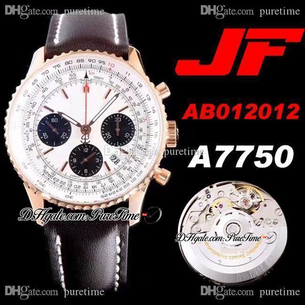 jf ab012012 eta a7750 automatic chronograph mens watch rose gold white dial black subdial stick brown leather white line puretime ptbl h08, Slivery;brown
jf ab012012 eta a7750 automatic chronograph mens watch rose gold white dial black subdial stick brown leather white line puretime ptbl h08, Slivery;brown
