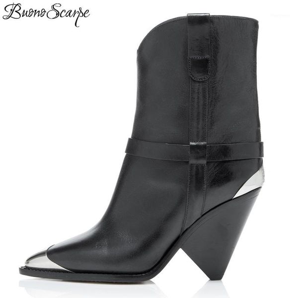 buonoscarpe real leather ankle boots women metal pointed toe rivet tassel strange high heel boots woman fashion boots20191, Black
buonoscarpe real leather ankle boots women metal pointed toe rivet tassel strange high heel boots woman fashion boots20191, Black