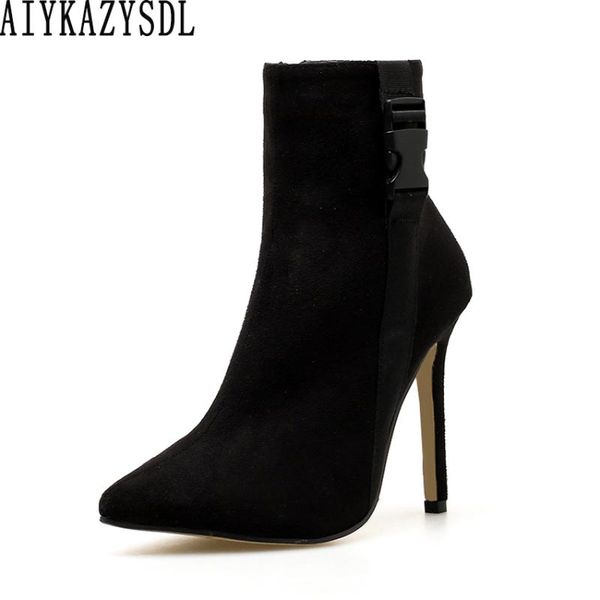 aiykazysdl women solid ankle boots flock/pu leather ankle boots dress buckle shoes autumn spring short bootie plus size 42, Black
aiykazysdl women solid ankle boots flock/pu leather ankle boots dress buckle shoes autumn spring short bootie plus size 42, Black