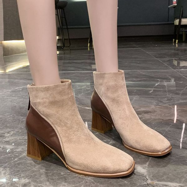 shreds of leather plutonium square toe ankle boots for women 2020 suede from the false heels, Black
shreds of leather plutonium square toe ankle boots for women 2020 suede from the false heels, Black