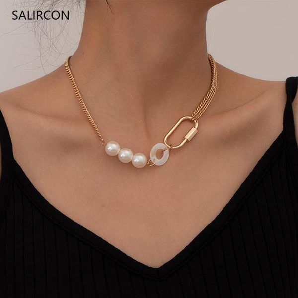 salircon kpop lock imitation pearl chains necklaces for women geometric unique delicate shell choker necklace jewelry 2020 trend, Silver
salircon kpop lock imitation pearl chains necklaces for women geometric unique delicate shell choker necklace jewelry 2020 trend, Silver