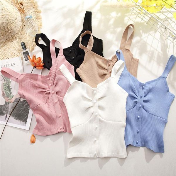 women's tanks & camis women chic spaghetti strap v-neck ruched single breasted knitted sweater summer, White
women's tanks & camis women chic spaghetti strap v-neck ruched single breasted knitted sweater summer, White