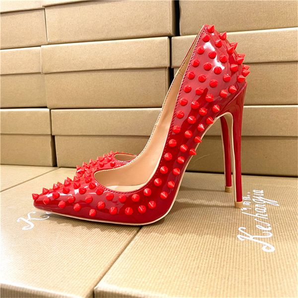 shipment of ladies'red patent leather spikes toe rivets foot high heels bride wedding shoes six inches wryh, Black
shipment of ladies'red patent leather spikes toe rivets foot high heels bride wedding shoes six inches wryh, Black