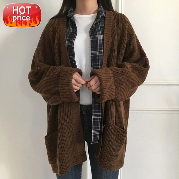 normov autumn winter women sweaters loose long sleeve pockets single breasted polyester cardigans casual solid sweaters #jx4l, White
normov autumn winter women sweaters loose long sleeve pockets single breasted polyester cardigans casual solid sweaters #jx4l, White