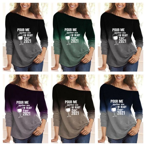 women designer long sleeve t-shirt letters wine cup printed pullovers pour me another one casual shoulder shirts blouse hoodies g10403, White
women designer long sleeve t-shirt letters wine cup printed pullovers pour me another one casual shoulder shirts blouse hoodies g10403, White