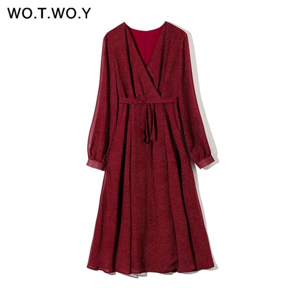 wotwoy 2020 bohemian dot print dresses women summer cross v-neck sashes mid-calf dress lady long sleeve button dresses female h1210, Black;gray
wotwoy 2020 bohemian dot print dresses women summer cross v-neck sashes mid-calf dress lady long sleeve button dresses female h1210, Black;gray