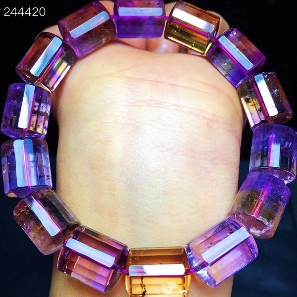 purple natural certificate yellow ametrine bracelet 14.5x11.5mm feminine barrel cut glass beads 7weq, Black
purple natural certificate yellow ametrine bracelet 14.5x11.5mm feminine barrel cut glass beads 7weq, Black
