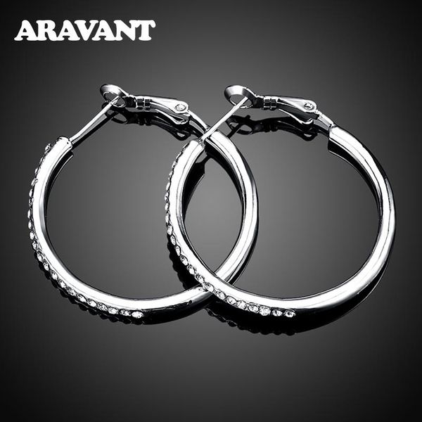 100% 925 sterling silver hoop earring for women 35mm round circle zircon earrings fashion jewelry gift, Golden;silver
100% 925 sterling silver hoop earring for women 35mm round circle zircon earrings fashion jewelry gift, Golden;silver