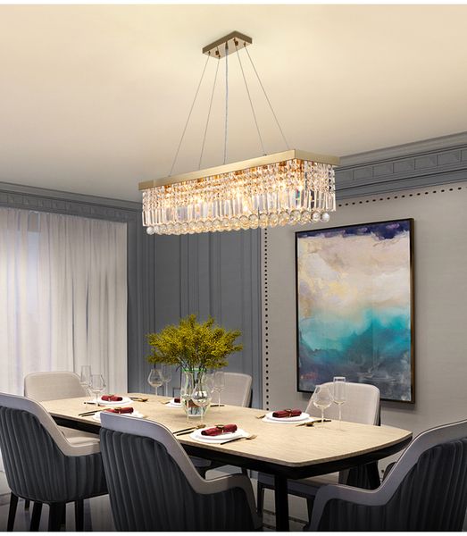 rectangle crystal chandeleir lamps for dining room modern luxury kitchen island lamp gold/chrome home decor lighting fixture
rectangle crystal chandeleir lamps for dining room modern luxury kitchen island lamp gold/chrome home decor lighting fixture