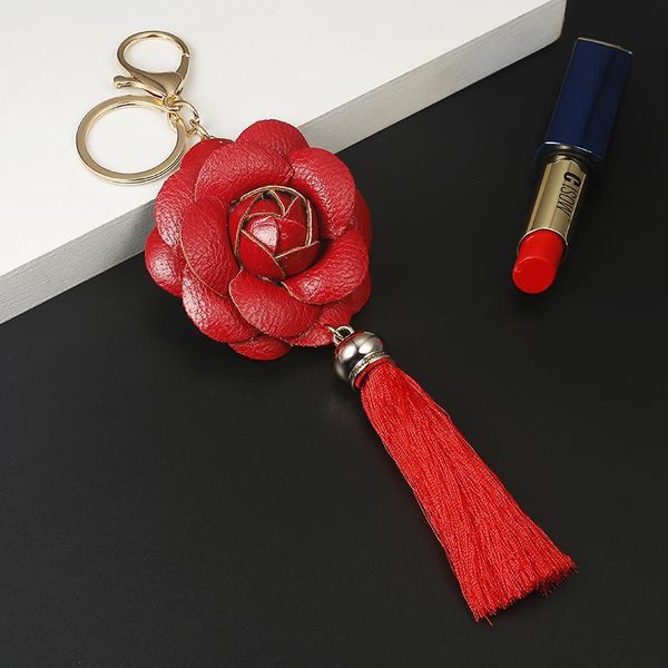 new arrival camellia leather flower with tassel key chain golden fashion key ring women bag pendant car keychain eh883 h wmtfdv, Silver
new arrival camellia leather flower with tassel key chain golden fashion key ring women bag pendant car keychain eh883 h wmtfdv, Silver