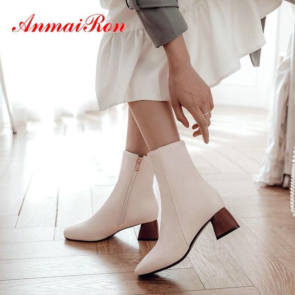 boots anmairon 2021 ankle for women pu zip fashion square heel winter motorcycle toe short plush shoes size 34-43, Black
boots anmairon 2021 ankle for women pu zip fashion square heel winter motorcycle toe short plush shoes size 34-43, Black