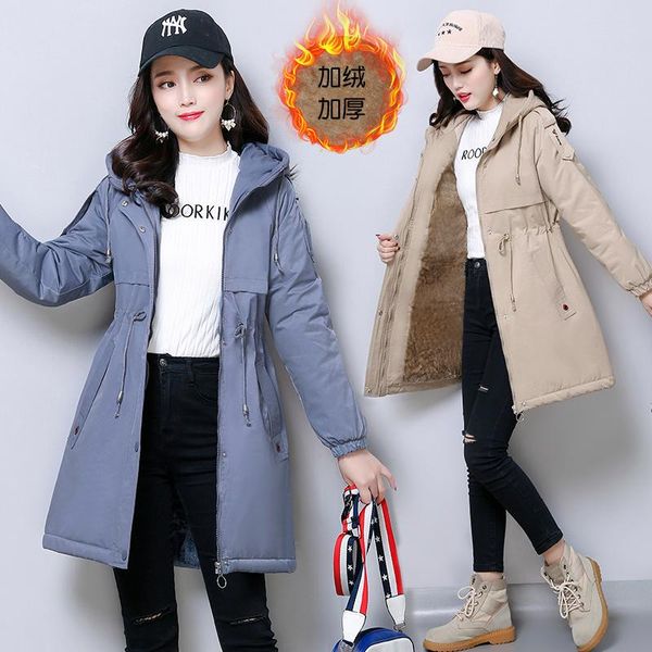winter coat slim hooded women jacket adjustable waist thicken plus velvet warm outwear casual female winter windbreaker coats, Black
winter coat slim hooded women jacket adjustable waist thicken plus velvet warm outwear casual female winter windbreaker coats, Black