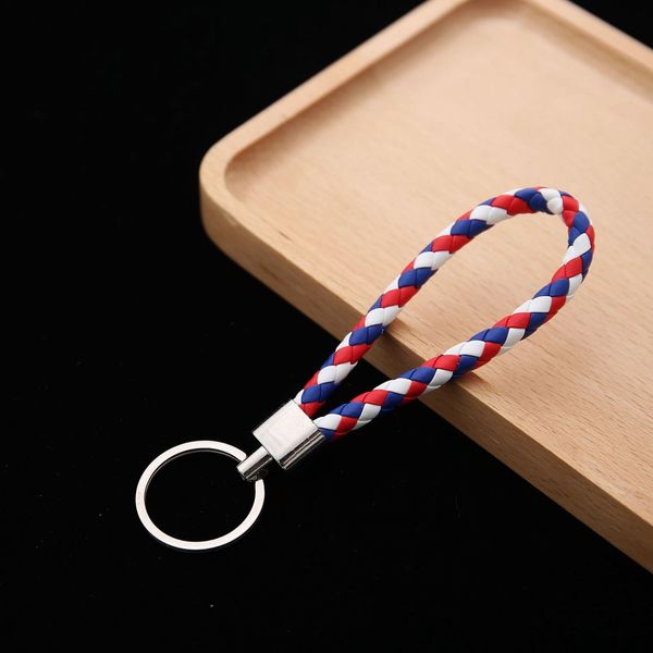 keychain pu leather braided woven rope 5 pcs holder car trinket keyring bag charm chain women men key ring wholesale, Silver 
keychain pu leather braided woven rope 5 pcs holder car trinket keyring bag charm chain women men key ring wholesale, Silver