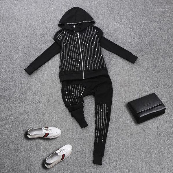 women bling stars hoodie bling casual pants suit, women's 2 pieces spring set1, White
women bling stars hoodie bling casual pants suit, women's 2 pieces spring set1, White