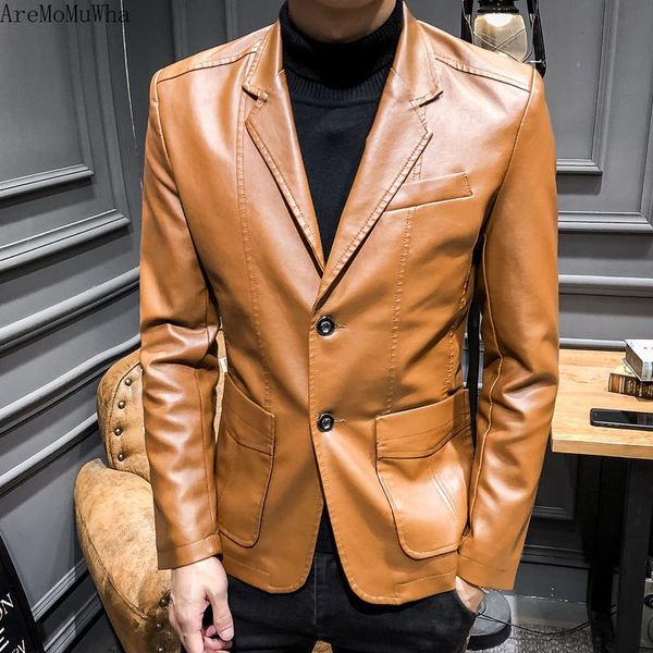 men's fur & faux 2021 spring and autumn fashion casual all-match youth pu leather business slim suit jacket men, Black
men's fur & faux 2021 spring and autumn fashion casual all-match youth pu leather business slim suit jacket men, Black