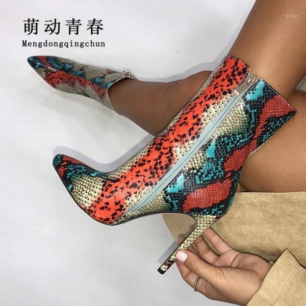 35-42 big size high heeled boots women multicolor snake print ankle boots pumps pointed toe party winter botas zapatos mujer1, Black
35-42 big size high heeled boots women multicolor snake print ankle boots pumps pointed toe party winter botas zapatos mujer1, Black