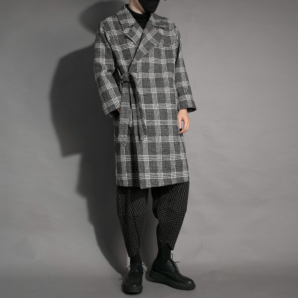 2021 New Retro Autumn Winter Plaid Tie-cord Design Loose in Long Wool Male Coat S1WM, Black
2021 New Retro Autumn Winter Plaid Tie-cord Design Loose in Long Wool Male Coat S1WM, Black