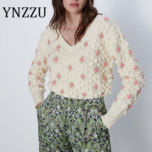 ynzzu sweet flower sweaters women fashion v neck jumper elegant long sleeve pullovers female at678, White;black
ynzzu sweet flower sweaters women fashion v neck jumper elegant long sleeve pullovers female at678, White;black
