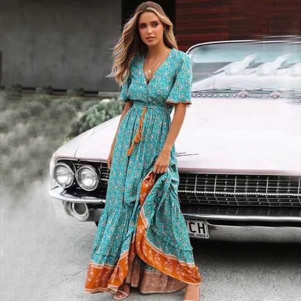 blus floral maxi dress v neck button down lace trim 2020 spring summer dress tassel tied waist long women dresses, Black;gray
blus floral maxi dress v neck button down lace trim 2020 spring summer dress tassel tied waist long women dresses, Black;gray