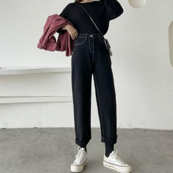 women's jeans straight black woman plus size denim jean femme high waist vintage casual for women, Blue
women's jeans straight black woman plus size denim jean femme high waist vintage casual for women, Blue