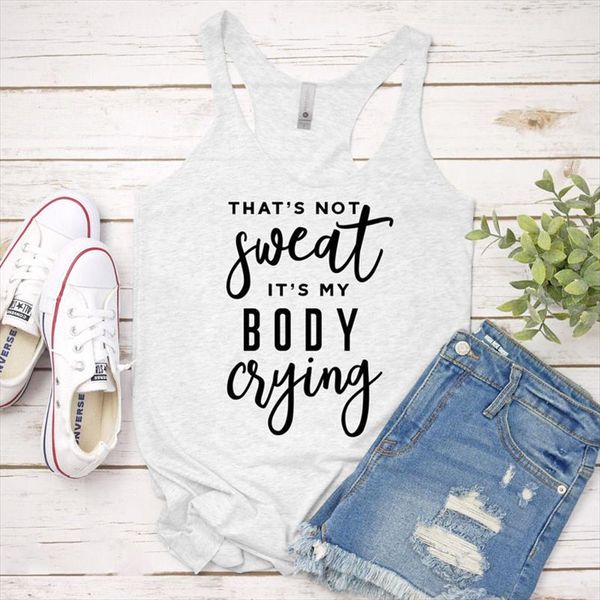 vest thats not sweat its my body crying tank cute gym workout clothing fashion womens racerback graphic funny tank shirt, White
vest thats not sweat its my body crying tank cute gym workout clothing fashion womens racerback graphic funny tank shirt, White