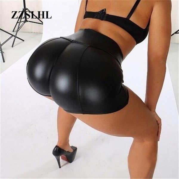 women's shorts women high waist wet look pu leather elastic black sweatpants slim fit clubwear, White;black
women's shorts women high waist wet look pu leather elastic black sweatpants slim fit clubwear, White;black