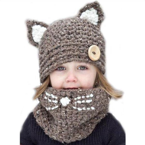 2pcs/set kids with scarf fox handmade children's cat wool bib dual-use baby winter warm knitted hat christmas gifts q1218, White;golden
2pcs/set kids with scarf fox handmade children's cat wool bib dual-use baby winter warm knitted hat christmas gifts q1218, White;golden
