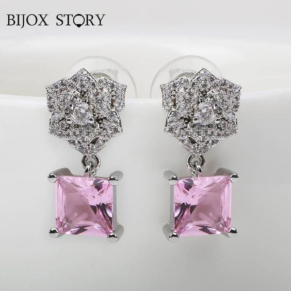 bijox story fashion female earrings 925 sterling silver with geometric shaped pink zircon drop earrings for wedding party gifts
bijox story fashion female earrings 925 sterling silver with geometric shaped pink zircon drop earrings for wedding party gifts