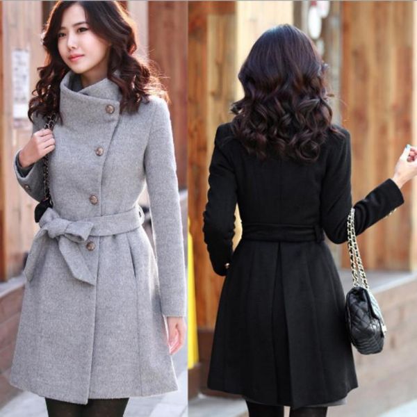 women's wool & blends 2021 autumn and winter slim belt woolen jacket stand-up collar all-match warm cloth trench coat woman, Black
women's wool & blends 2021 autumn and winter slim belt woolen jacket stand-up collar all-match warm cloth trench coat woman, Black