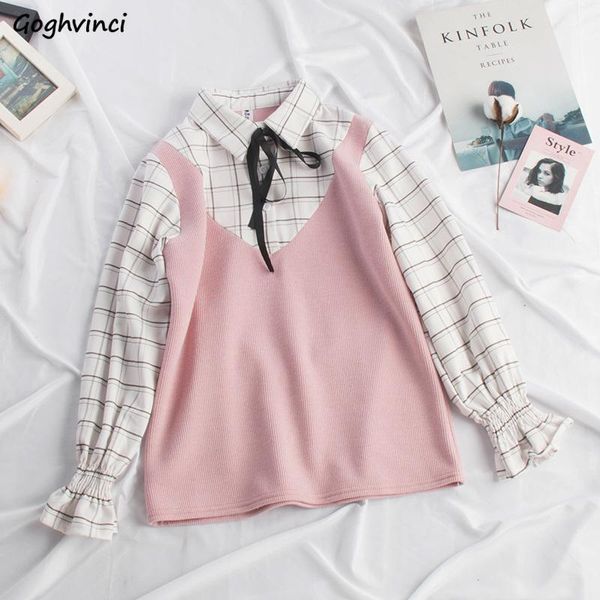 shirts women single breasted bow korean style leisure fashion patchwork plaid students streetwear womens casual all-match spring1, White
shirts women single breasted bow korean style leisure fashion patchwork plaid students streetwear womens casual all-match spring1, White