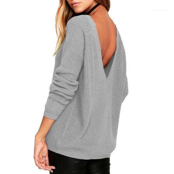 women's sweaters spring / summer 2021 sweater women solid color long sleeve back deep v-neck open women's leisure loose knit sweat, White;black
women's sweaters spring / summer 2021 sweater women solid color long sleeve back deep v-neck open women's leisure loose knit sweat, White;black