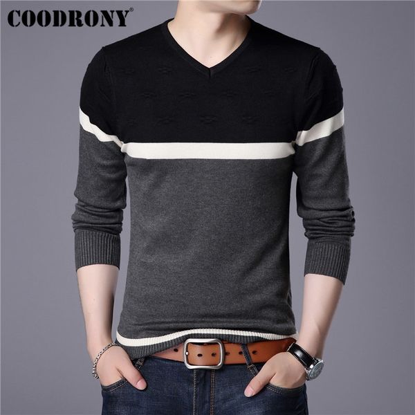 coodrony spring autumn cotton sweater men knitwear shirt mens cashmere sweaters pull homme casual v-neck pullover men 201026, White;black
coodrony spring autumn cotton sweater men knitwear shirt mens cashmere sweaters pull homme casual v-neck pullover men 201026, White;black