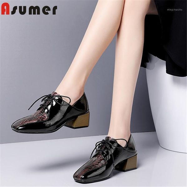 dress shoes asumer 2021 big size 42 est women pumps genuine leather lace up square heel casual fashion simple single woman1, Black
dress shoes asumer 2021 big size 42 est women pumps genuine leather lace up square heel casual fashion simple single woman1, Black