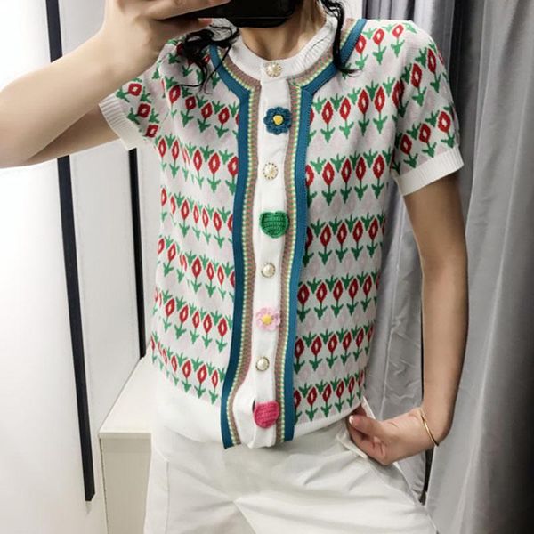 jacquard knit cardigan crochet floral thin summer 2021 summer new contrast color o-neck single breasted cardigan knit, White
jacquard knit cardigan crochet floral thin summer 2021 summer new contrast color o-neck single breasted cardigan knit, White